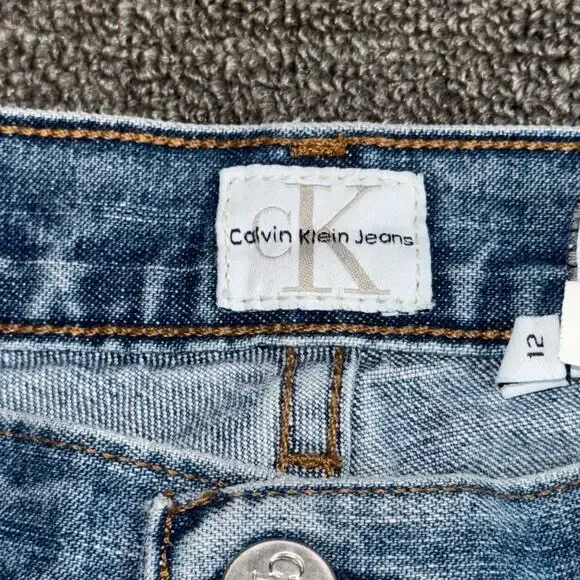 VTG 90s Calvin Klein Jeans Boot Cut Double Stone Medium Wash Women's Size 12 - Picture 3 of 10